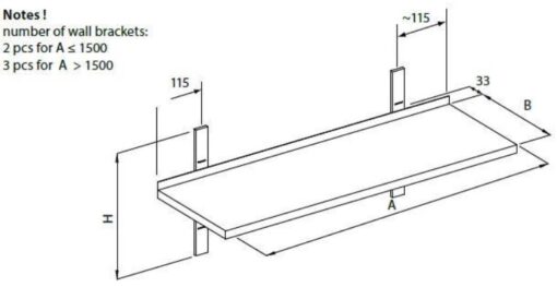 Rfr Vägghyllsektion 1200×300 mm DM-3503-1,2 - Bild 2