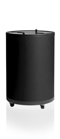 TEFCOLD® Läskkyl CC77 i svart design, kapacitet 80 liter.