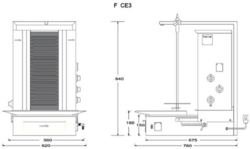 POTIS El Kebab Grill Keramiskt glas F CE3 - Bild 2