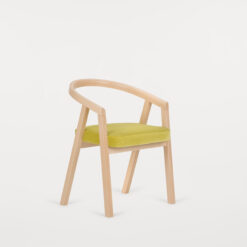 Sendi-A, modern minimalistisk karmstol med klädd sits