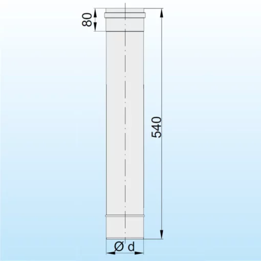 Raka rör - L 540mm