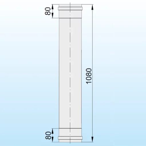 Raka rör (honahona koppling) - L 1080mm