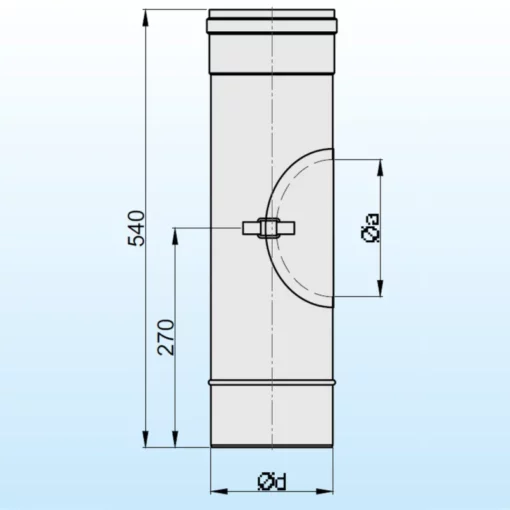 Raka rör med Renslucka - L 540mm