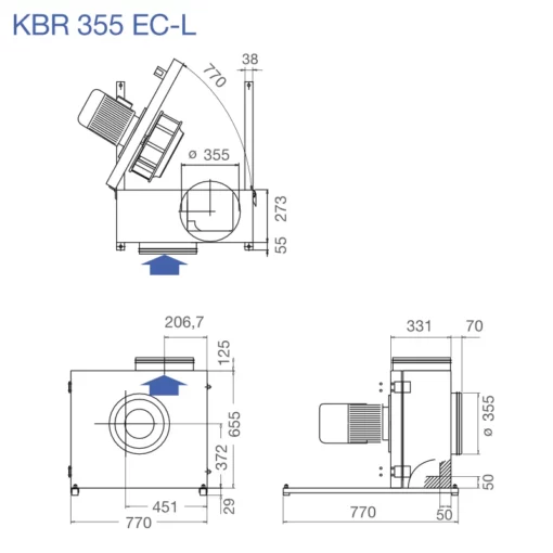 Centrifugalfläkt - KBR 355 EC-L Illustrationer